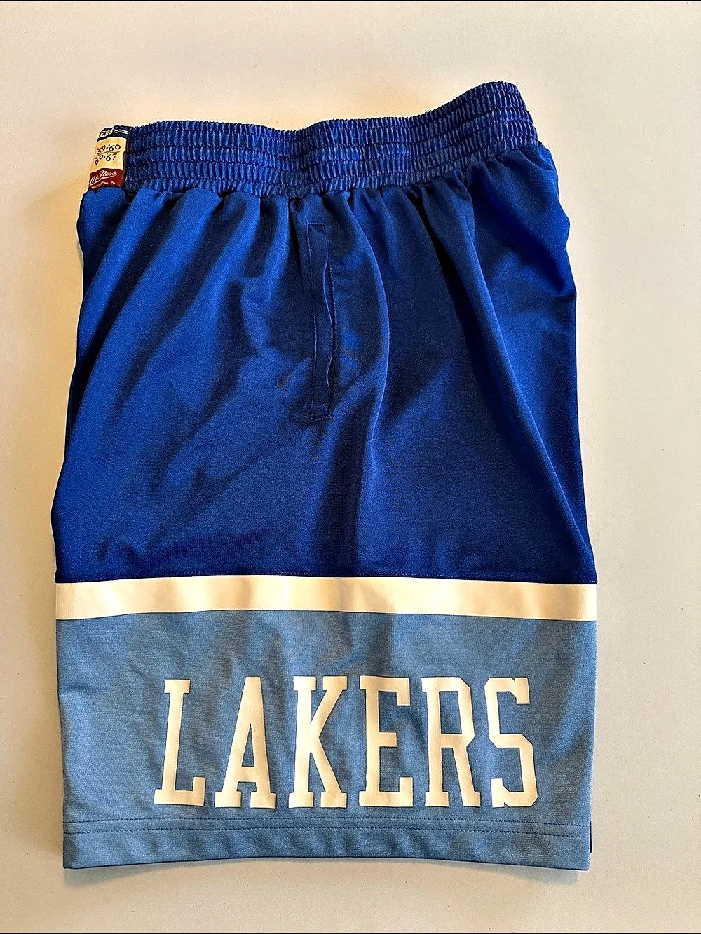 Mitchell & Ness Los Angeles Lakers Team Heritage Shorts Blue & White Mens Size L
